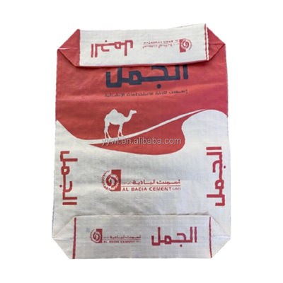 Двухслойный бумажный клапанный мешок 90 г/м² для упаковки цемента, 50 кг, с блочным дном, на заказ