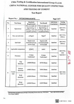 Полный печатный клапан цементный мешок Pp Woven Bopp Lamination Bag 20Kg 25Kg 40Kg