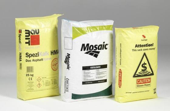 Тканевый полипропиленовый ламинированный трубчатый клапанный пакет для 50 кг квадратного дна цементный пакет Поверхность печати 100% девственный полипропилен