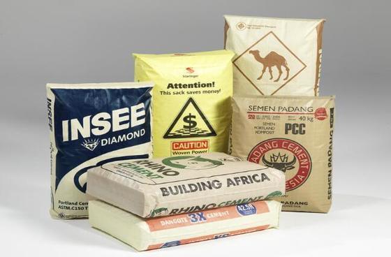 Тканевый полипропиленовый ламинированный трубчатый клапанный пакет для 50 кг квадратного дна цементный пакет Поверхность печати 100% девственный полипропилен