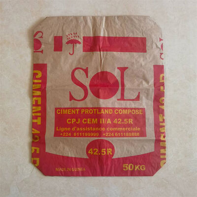 2-слойный бумажный клапанный мешок 90 г/м² с блочным дном для 20 кг, 25 кг, 30 кг, 40 кг строительного раствора