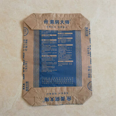 2-слойный бумажный клапанный мешок 90 г/м² с блочным дном для 20 кг, 25 кг, 30 кг, 40 кг строительного раствора