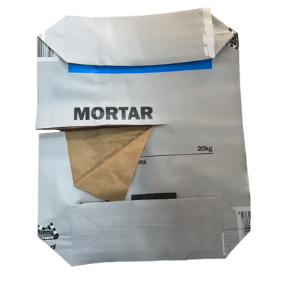 20KG 25KG Dry Mixtures Cement Bag Woven PP Valve Bag with Inner Paper  Liner Moisture-Proof Cement Packaging 20-25KG